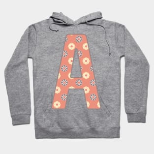 MONOGRAM LETTER A PINK FLORAL TYPOGRAPHY DESIGN Hoodie